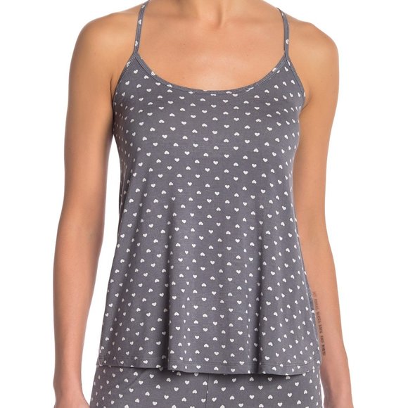 PJ Salvage Tops - PJ SALVAGE heart print scoop neck cami top